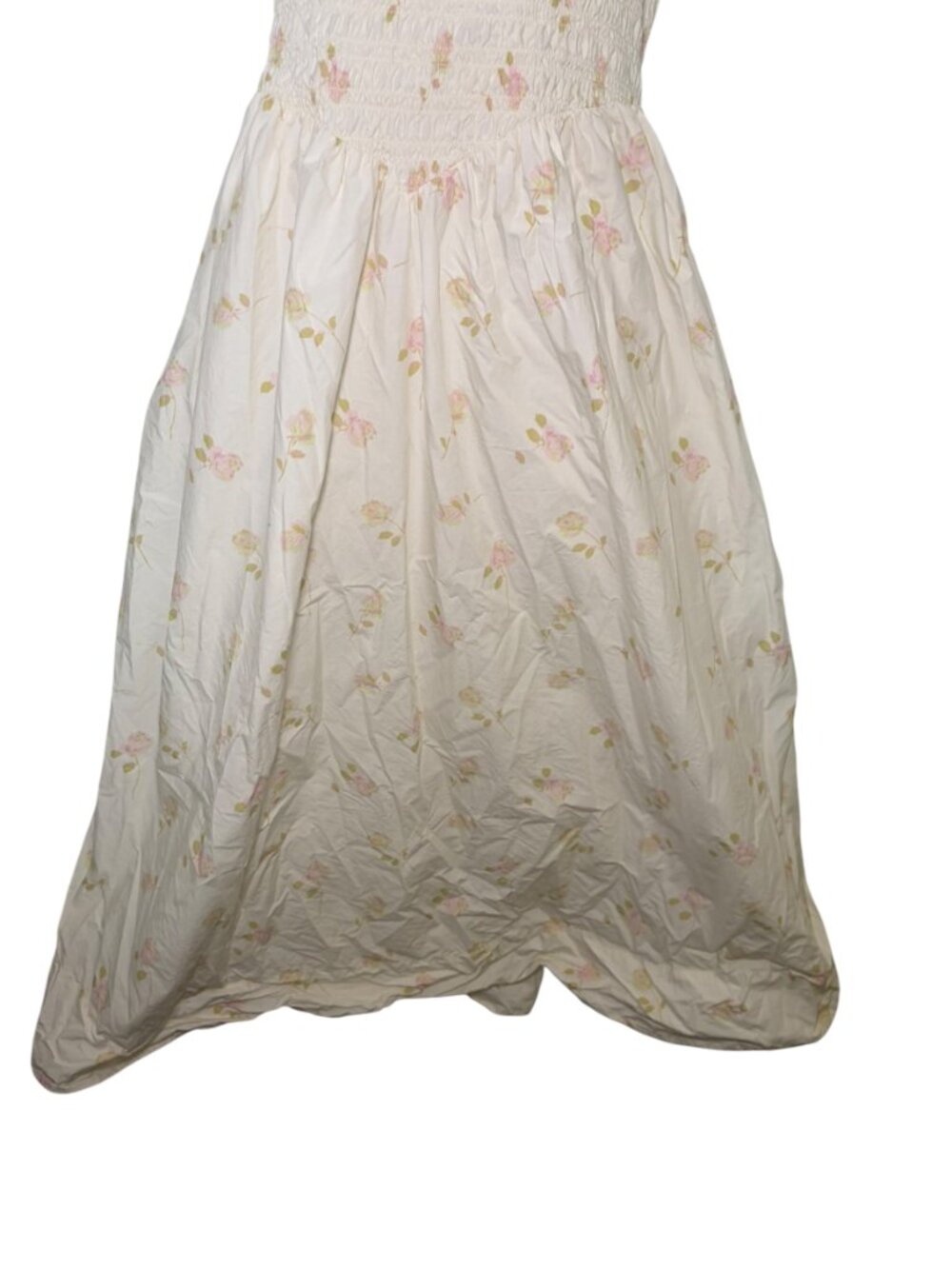 Ganni Smocked Floral Midi Dress Cotton EU 42 US 10 12 Open Back - Picture 8 of 9